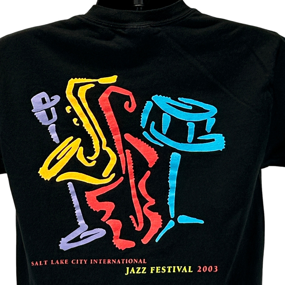 Vintage Y2Ks Salt Lake City Jazz Festival T Shirt 2003 Utah Black Tee M Medium